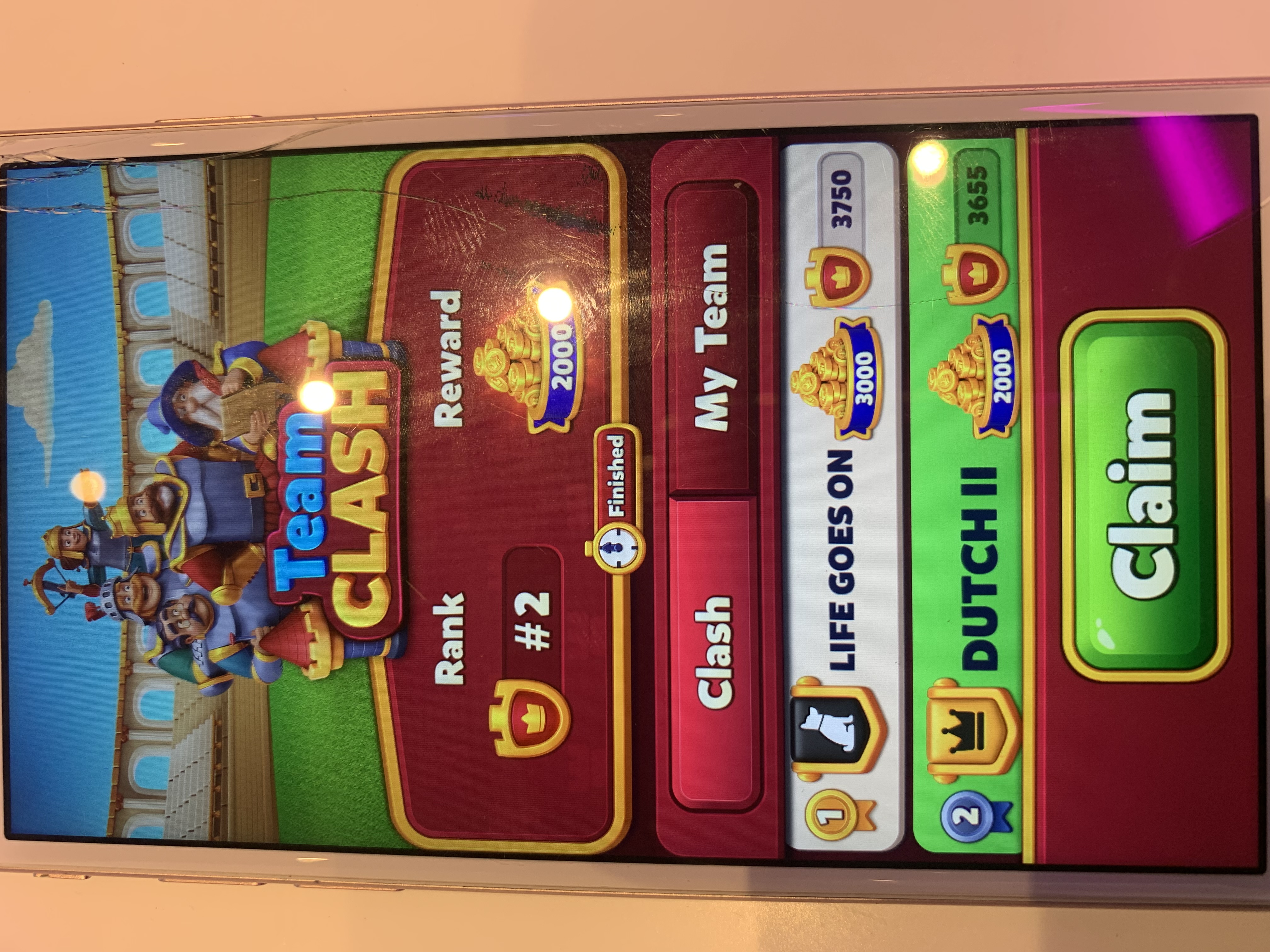 Hoogst behaalde Team Clash score